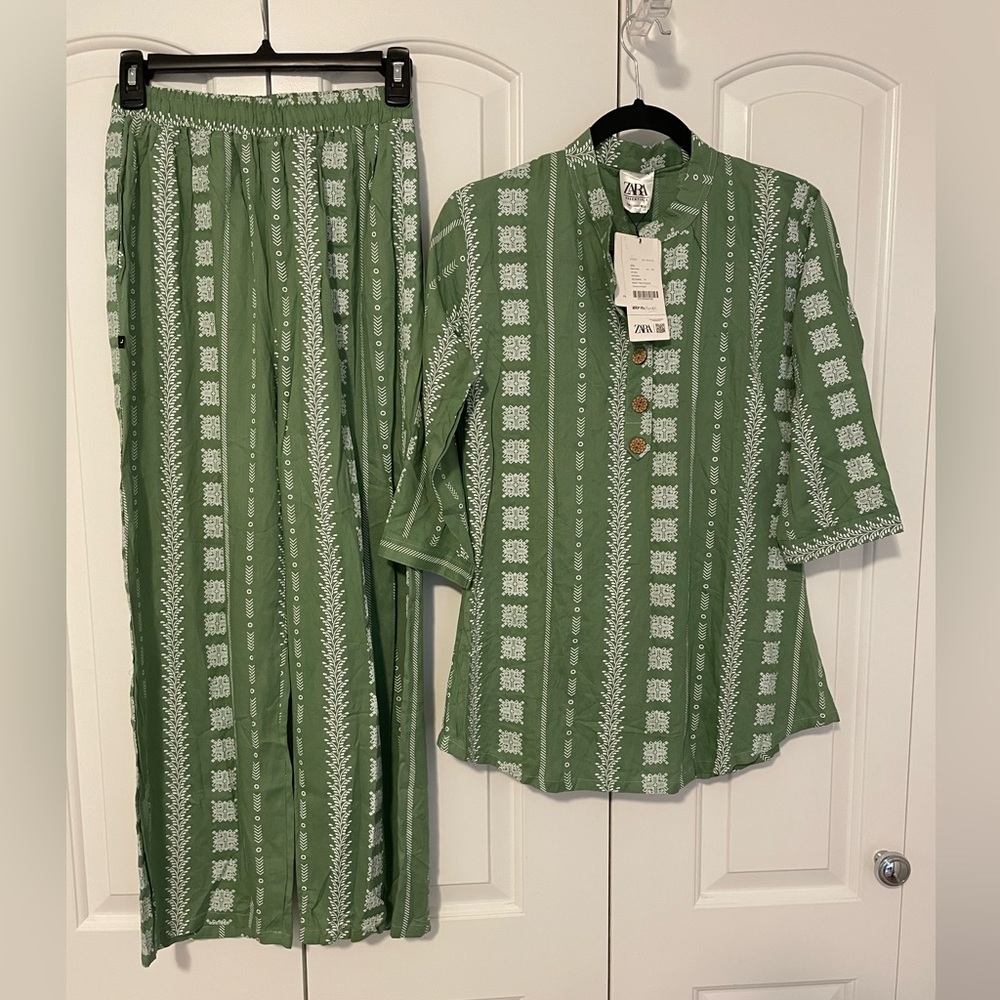 NWT Zara Set of Pants and Top 3/4 Sleeve Tunic Size Medium (estimated)